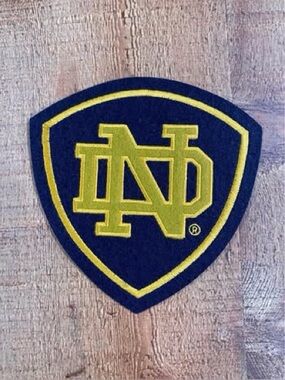 Notre Dame Patch - Navy and Gold Shield Patch with Interlocking ND Logo